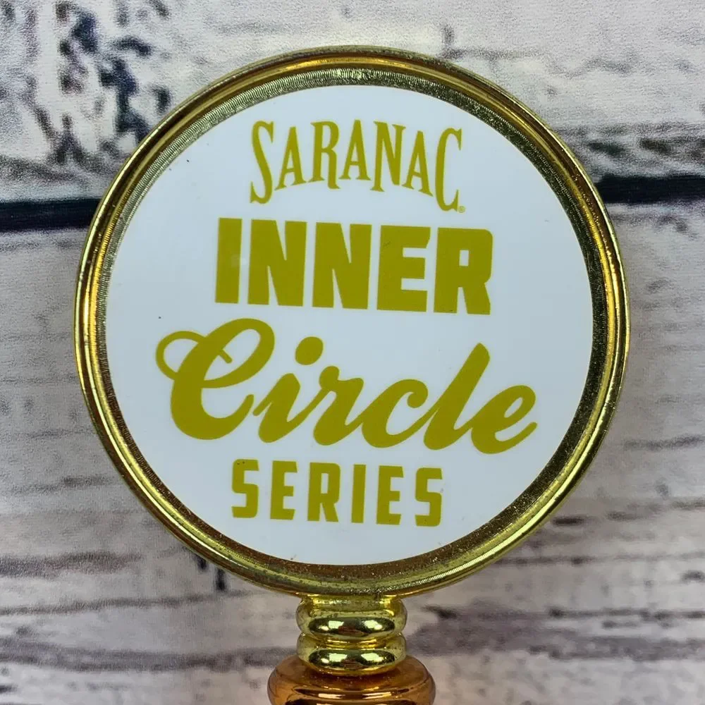 Saranac‎ Inner Circle Series Beer Tap Handle Gold Red Bar Pub Draft Beer